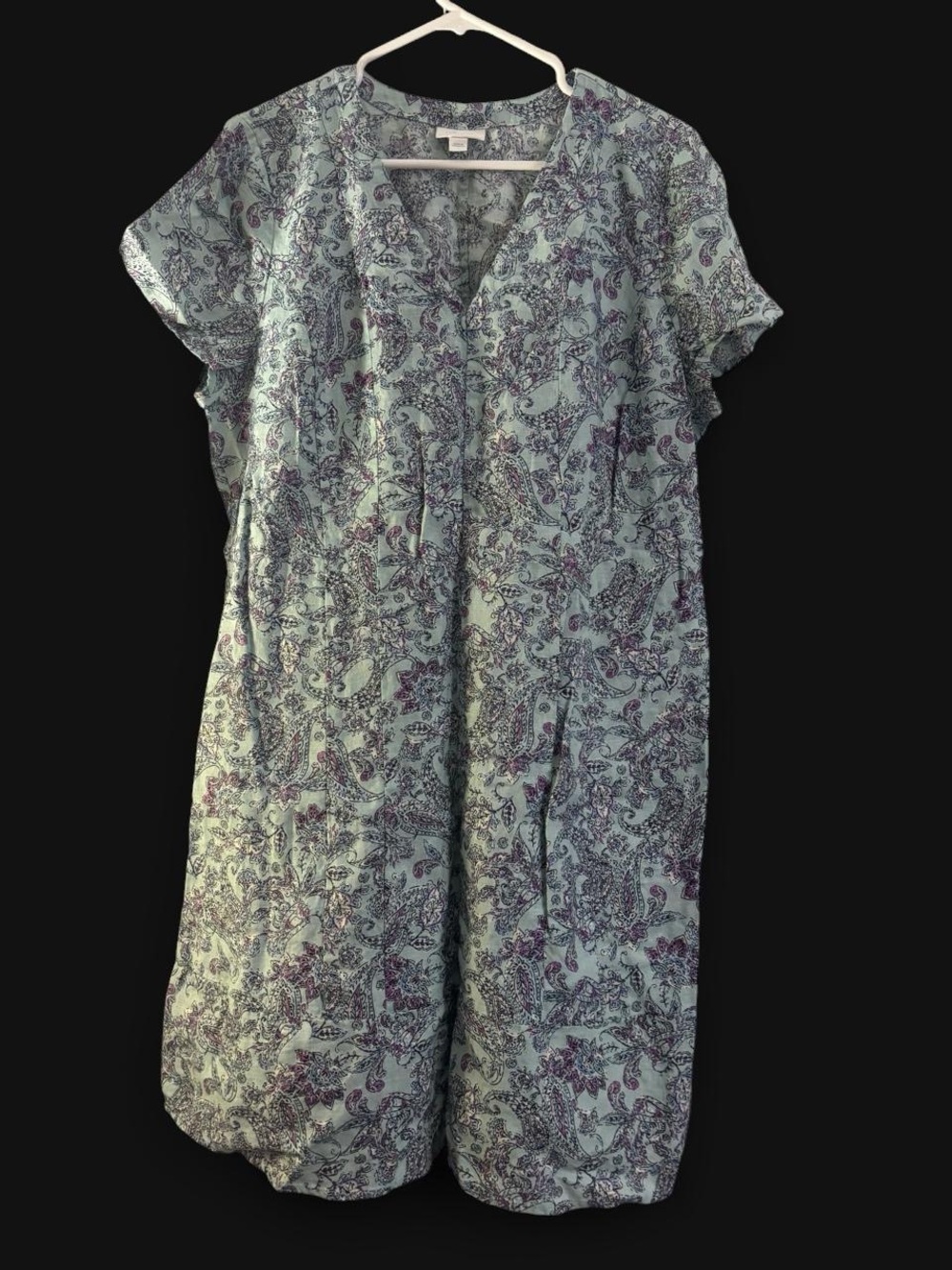 J Jill 100% Linen Paisley Dress